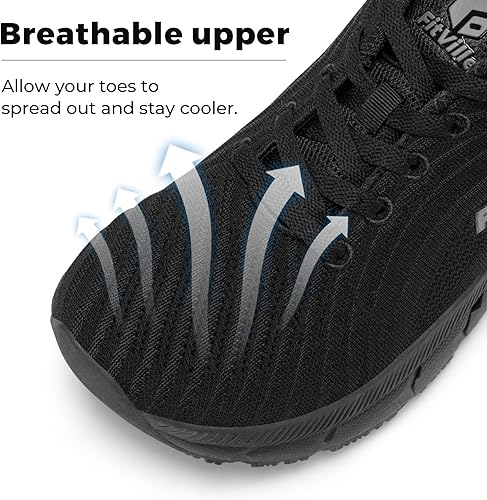 FitVille Extra Wide Running Shoes for Women Lightweight Womens Sneakers with Air Cushion for Road Running Sports Jogging with Arch Support V2