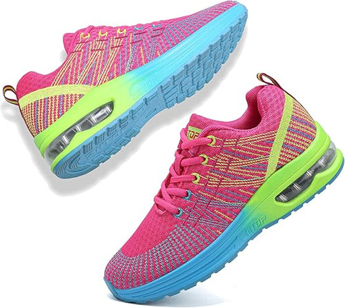 GoodValue Womens Running Shoes Lightweight Air Cushion Walking Shoes Tennis Shoes for Women Fashion Breathable Mesh Upper Sneakers Workout Casual Gym Jogging Non Slip Ladies Sport Shoes
