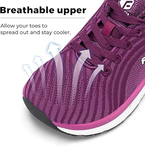 FitVille Extra Wide Running Shoes for Women Lightweight Womens Sneakers with Air Cushion for Road Running Sports Jogging with Arch Support V2