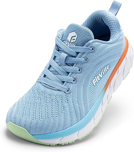FitVille Extra Wide Running Shoes for Women Lightweight Womens Sneakers with Air Cushion for Road Running Sports Jogging with Arch Support V2