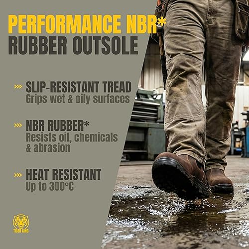 Tiger King Jasper Men’s Premium CSA Approved Chelsea Safety Boots: Composite Toe, Slip, Heat and Puncture Resistant with Electrical Hazard Protection