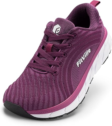 FitVille Extra Wide Running Shoes for Women Lightweight Womens Sneakers with Air Cushion for Road Running Sports Jogging with Arch Support V2